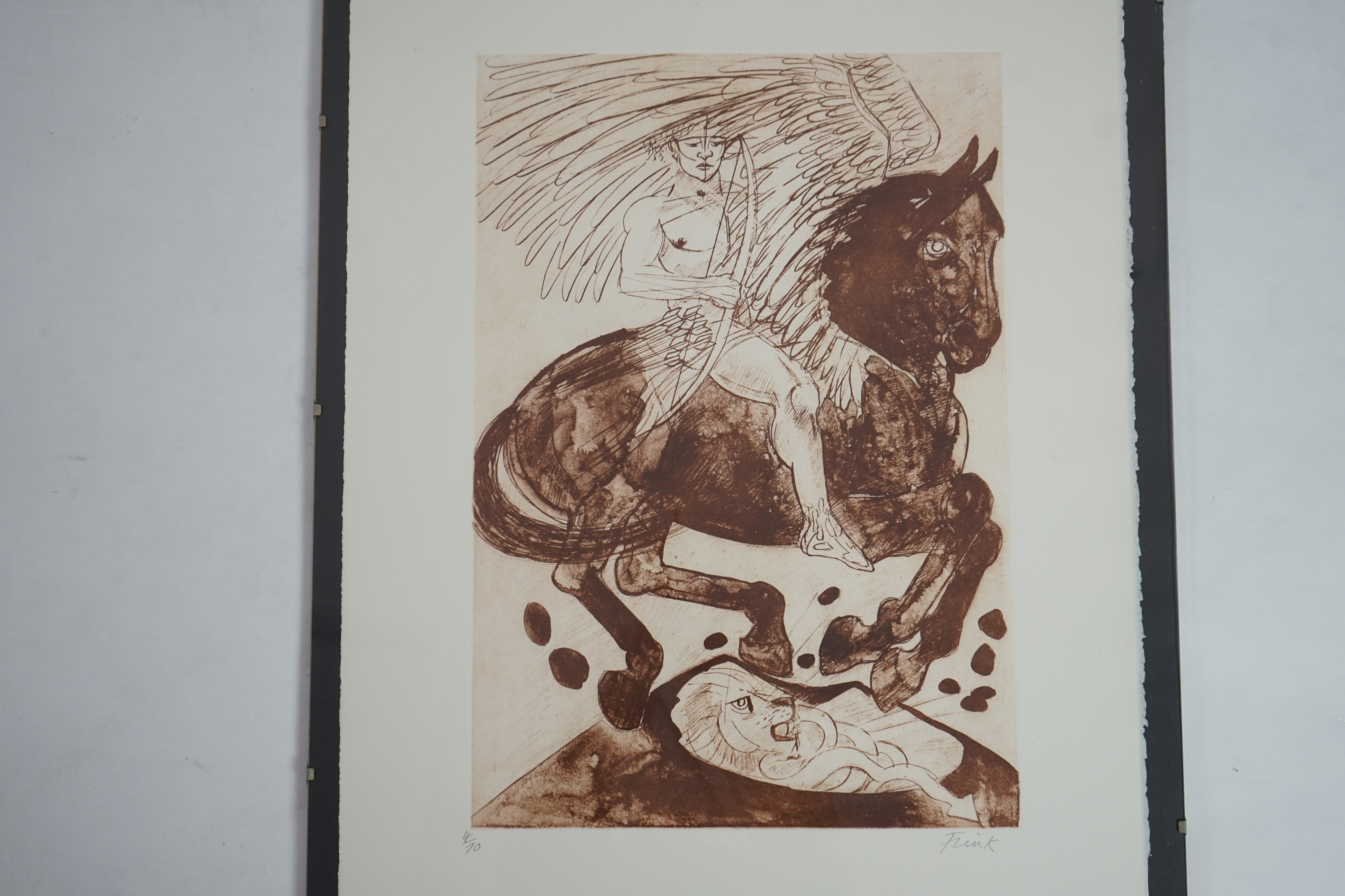 Dame Elizabeth Frink (British, 1930-1993), Bellerophon, from Children of the Gods, etching with aquatint, 54 x 37cm